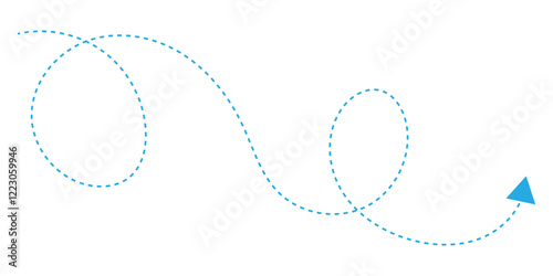 Print Line squiggly dashed, dotted arrow vector icon . 1176