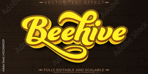 Bee editable text effect, editable honey and beehive text style