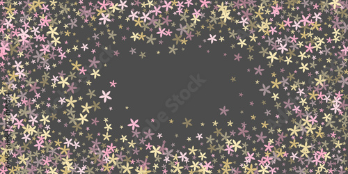 Osteospermum abstract flowers vector illustration. Cute meadow bloom shapes scattered. Birthday card ornament. Modern flowers Osteospermum simplistic blossom. Flowering daisy.