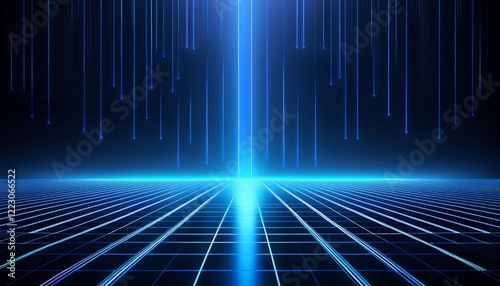 3d technology abstract neon light background empty space scene spotlight dark night virtual reality cyber futuristic sci fi background street floor studio for mock up colored geometric