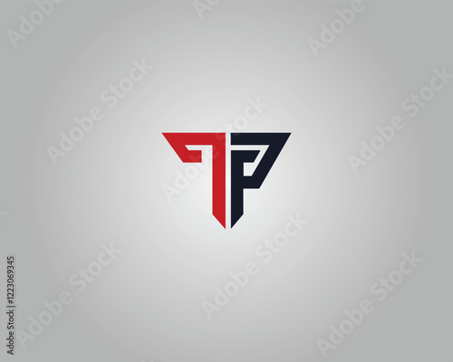 Letter TP or PT Abstract Logo Design Concept Vector Template.