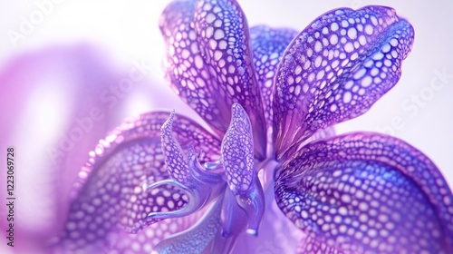 Close-up of a purple spotted orchid flower showcasing its delicate patterns