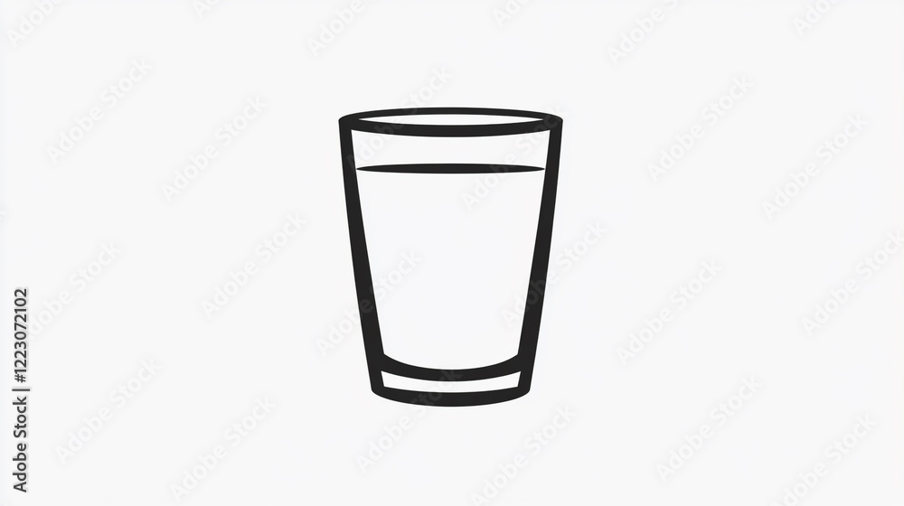 Clear glass of water reflecting light in a minimalistic setting Clear glass of water reflecting light in a minimalistic setting