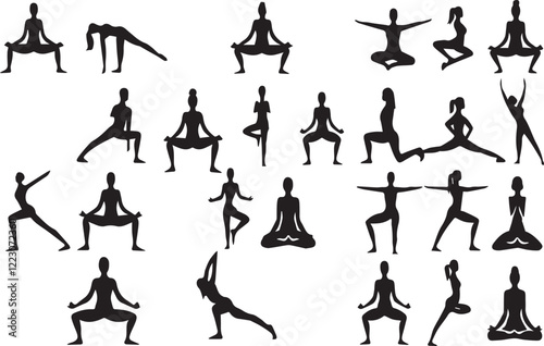 silhouette of yoga person
