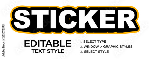 Bold sticker graphic style for headline, high-contrast outline style, playful and dynamic, perfect for modern branding, youth typeset, social media graphics, vibrant merchandise. Vector illustration