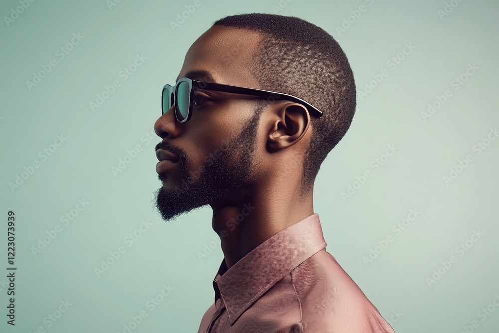 Profile of a Stylish Young Man with Sunglasses Profile of a Stylish Young Man with Sunglasses