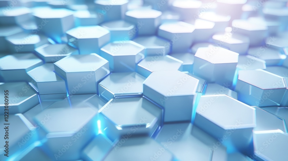 Abstract Hexagonal Pattern with Light Reflection Abstract Hexagonal Pattern with Light Reflection