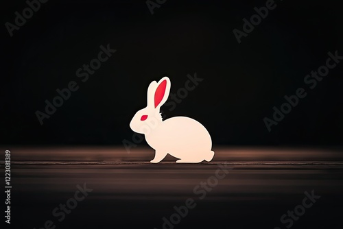 Silhouette of a rabbit against a dark background, symbolizing calmness and creativity