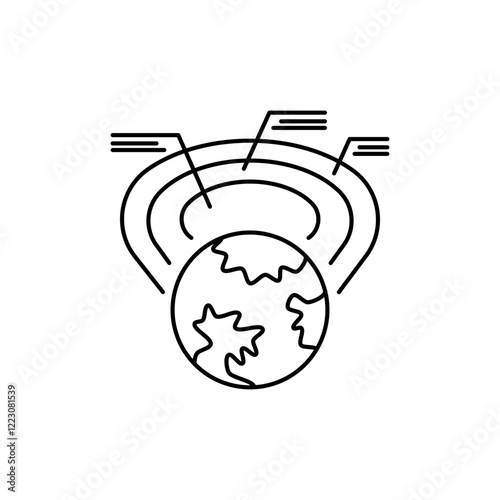 Ionosphere Layer Outline Icon for Geospace Exploration