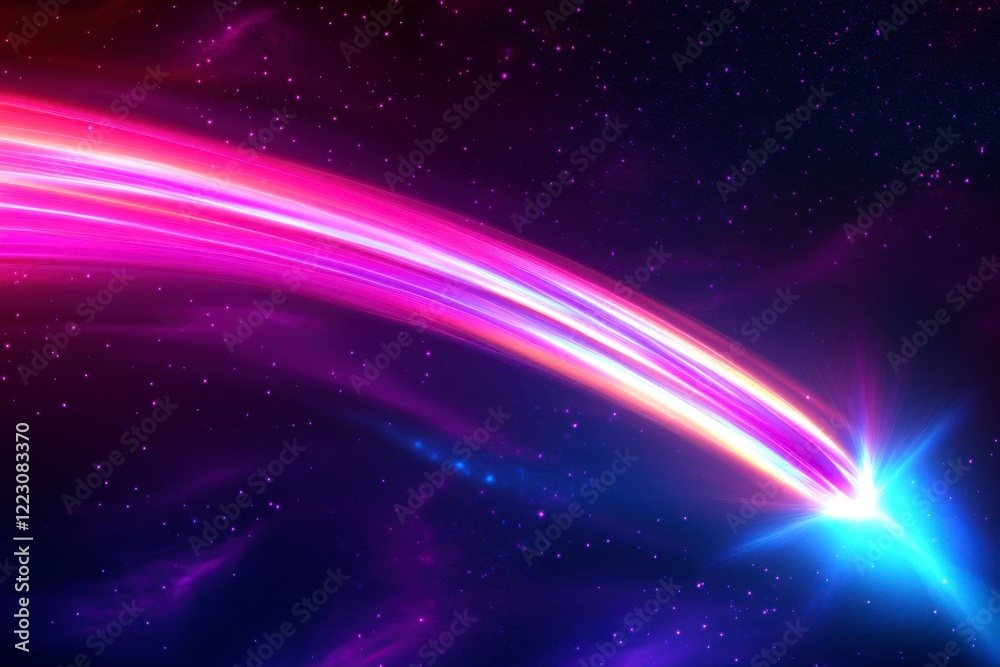 Vibrant Colorful Light Trail in Cosmic Space Background Vibrant Colorful Light Trail in Cosmic Space Background