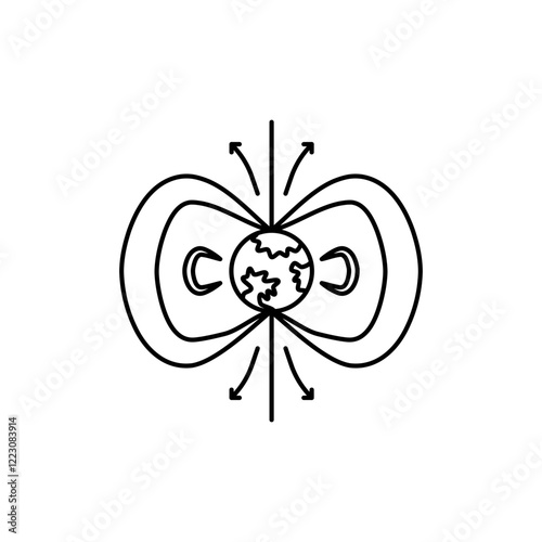 Van Allen Belts Outline Icon for Geospace Exploration