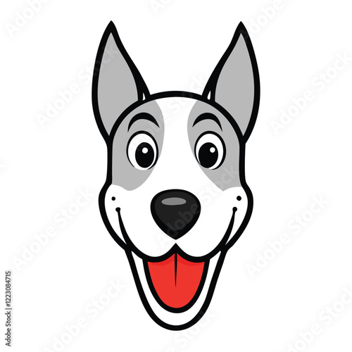 Funny great dane dog head vector art