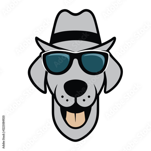 Funny great dane dog head vector art