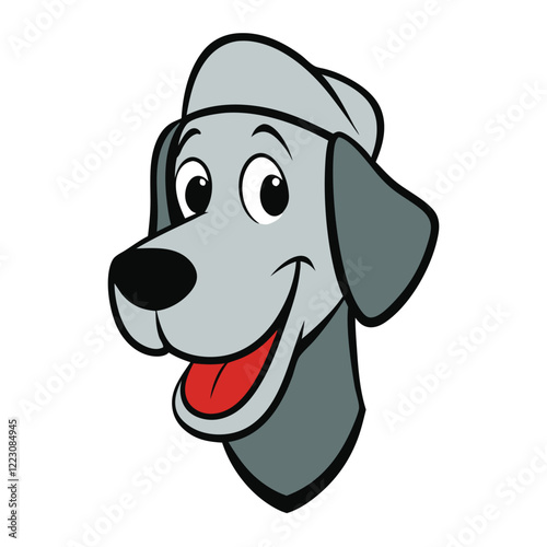 Funny great dane dog head vector art