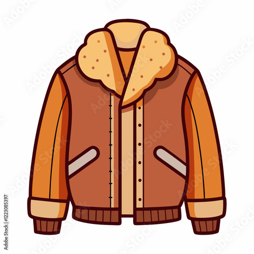 Shearling Jacket Silhouette Art on White Backdrop