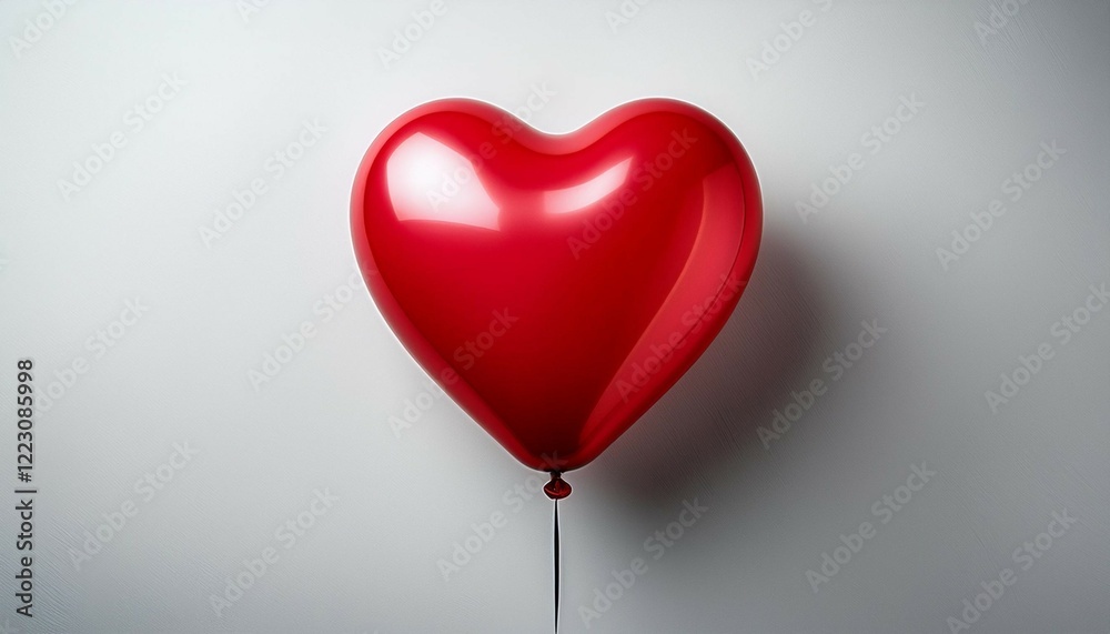 red heart shaped balloon on white background minimalist love concept red heart shaped balloon on white background minimalist love concept