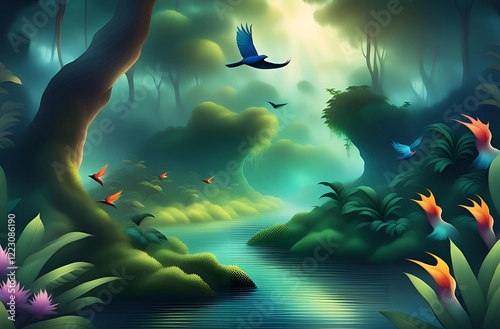 Jungle nature Landscape background for you.