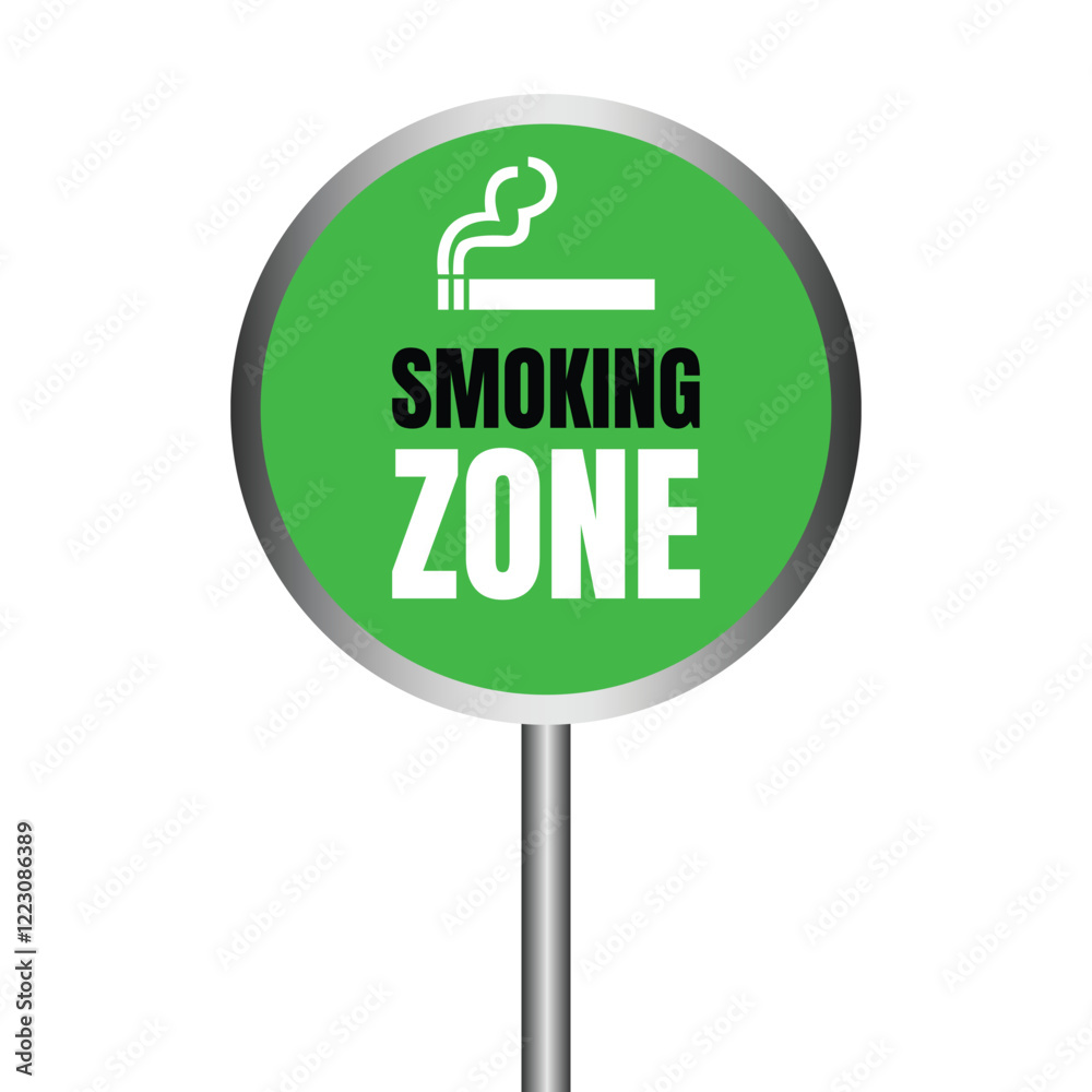 Smoking zone sign illustration, Designated smoking area banner, Smoking area icon symbol with smoking icon Smoking zone sign illustration, Designated smoking area banner, Smoking area icon symbol with smoking icon