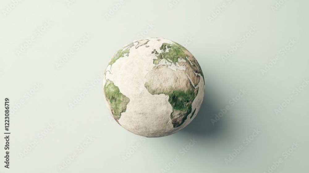 Earth globe model on light background.