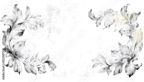 Elegant floral design with intricate patterns framing a blank space for text or images