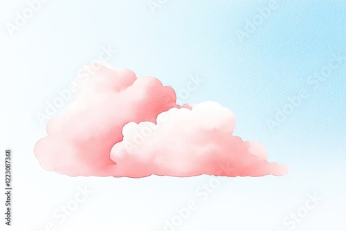 Soft pink clouds floating in a serene blue sky, creating a tranquil and dreamy atmosphere
