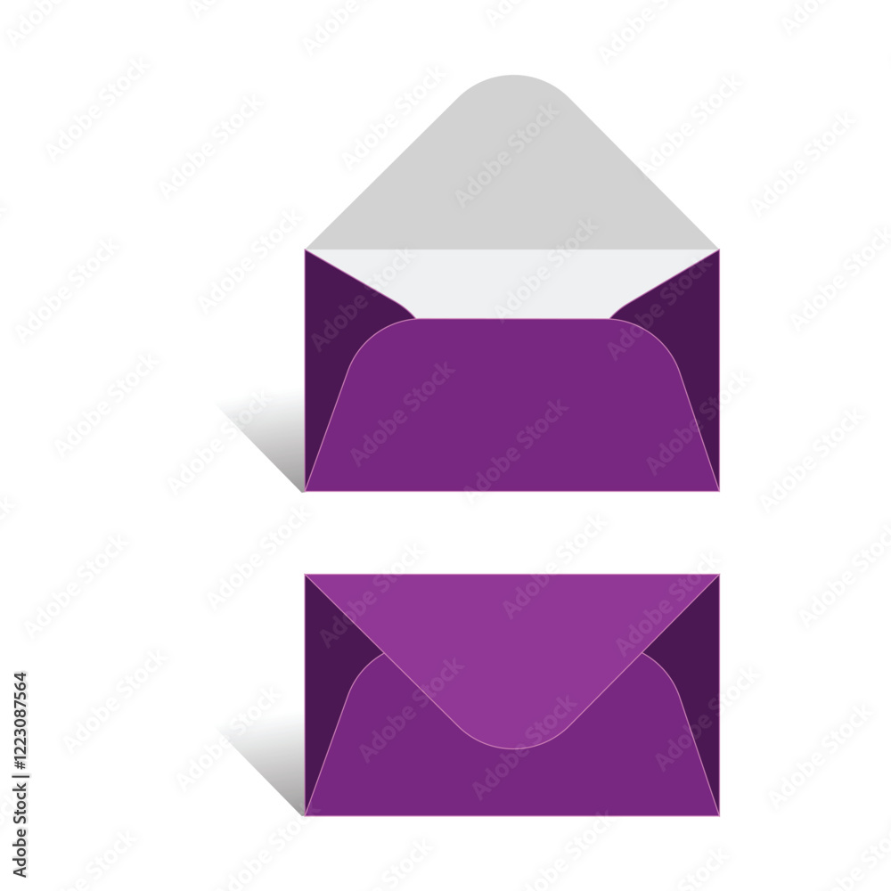 Envelope Size 6 x 3.5 in, template, With 3D Box, Vector File Envelope Size 6 x 3.5 in, template, With 3D Box, Vector File