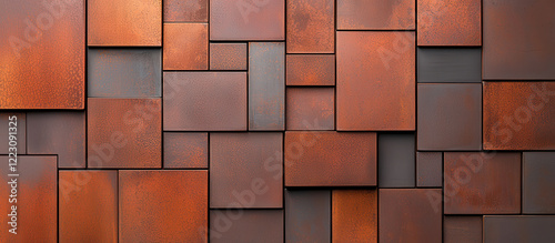 Representations of Rust Concept, Close up of corten steel facade with textured, rust like finish