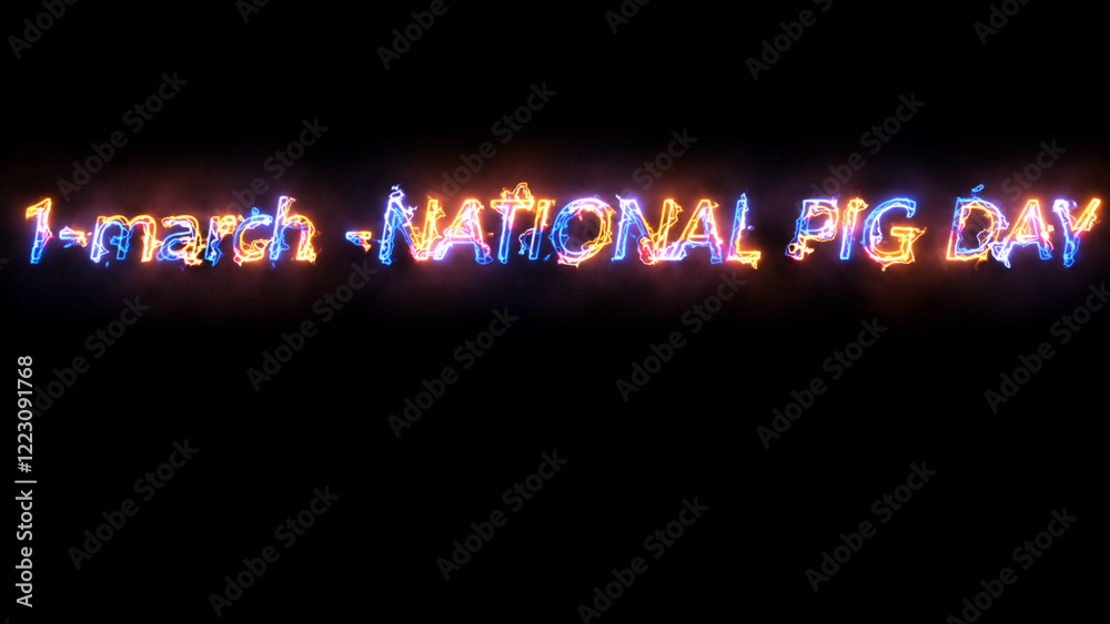 Neon color national pig day text animation with neon color snow. animation for the celebration, greeting card ,twinkling lights, snow. Beautiful winter BG. national pig day text with colored snow Neon color national pig day text animation with neon color snow. animation for the celebration, greeting card ,twinkling lights, snow. Beautiful winter BG. national pig day text with colored snow
