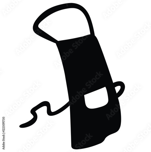 Cute cartoon hand drawn vector Children’s apron icon silhouette.