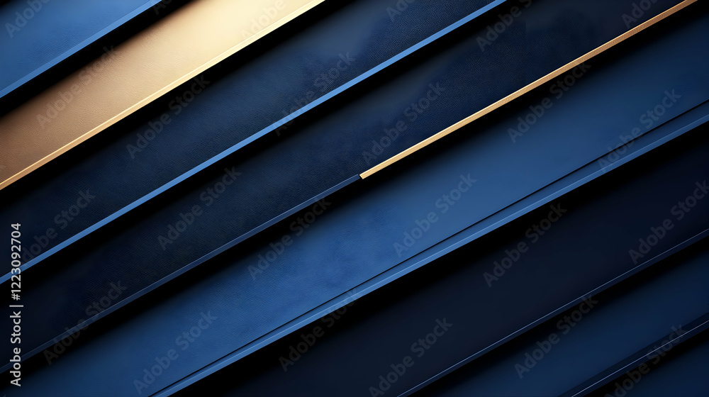 Abstract 3D Background: Navy Blue Gold Stripes Abstract 3D Background: Navy Blue Gold Stripes