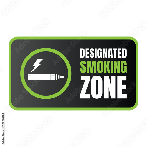 Smoking zone sign illustration, Designated smoking area banner, Smoking area icon symbol with smoking icon