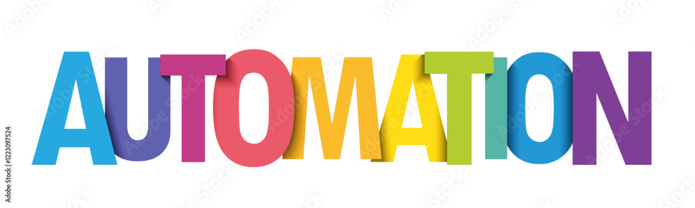 Fototapeta premium AUTOMATION colorful vector typography banner