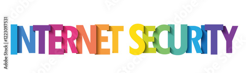 INTERNET SECURITY colorful vector typography banner