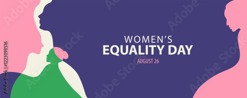 Women's Equality Day banner, modern vector illustration