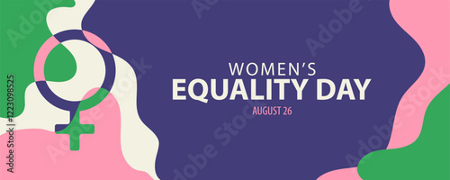 Women's Equality Day banner, modern vector illustration