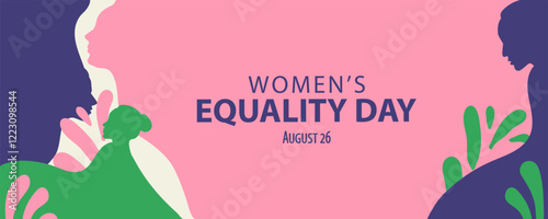 Women's Equality Day banner, modern vector illustration