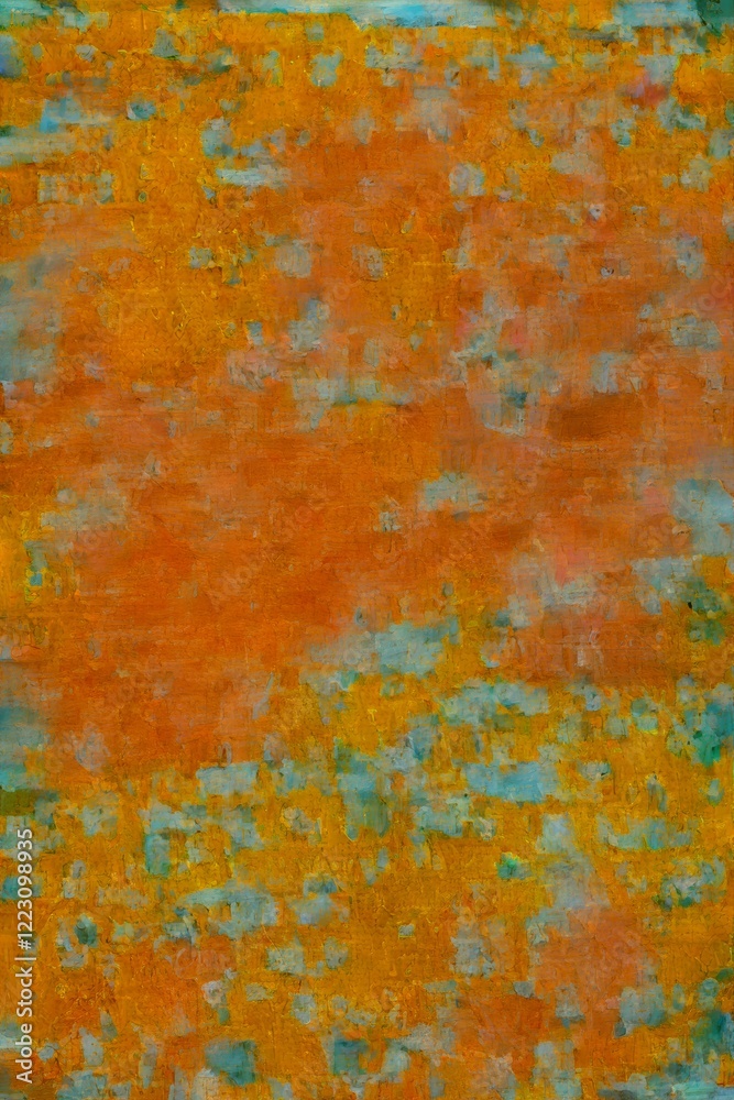 painting of a red and blue field with a sky in the background painting of a red and blue field with a sky in the background