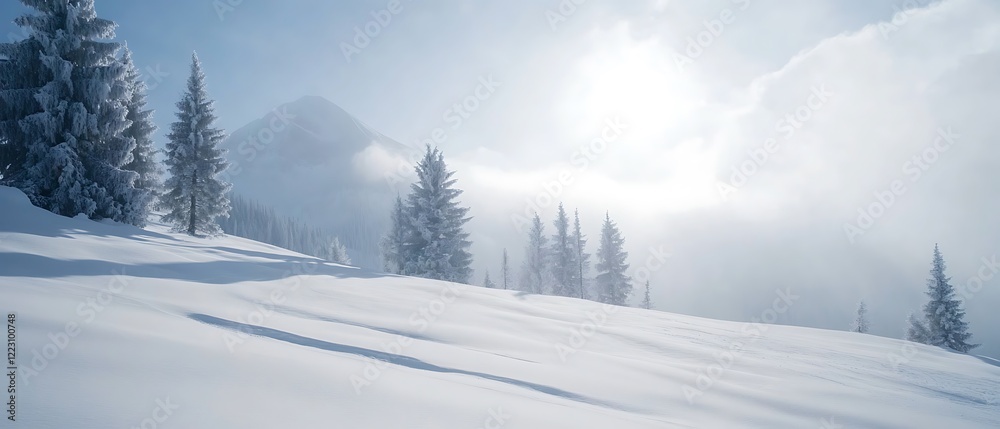 Obraz premium Seasonal winter background with a blank area for your message.