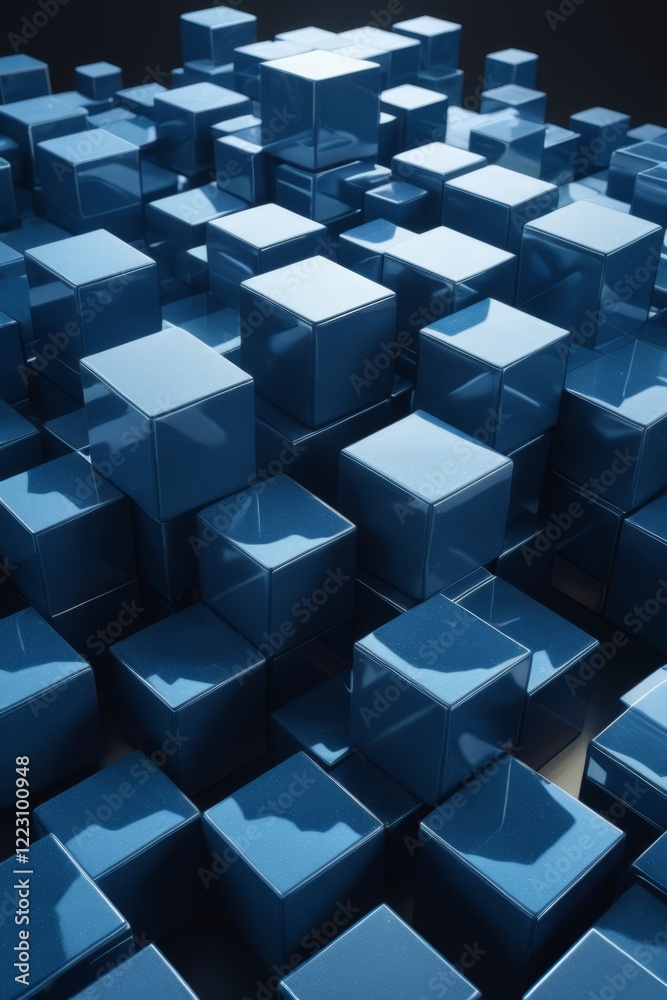 a close up of a bunch of blue cubes on a black surface a close up of a bunch of blue cubes on a black surface