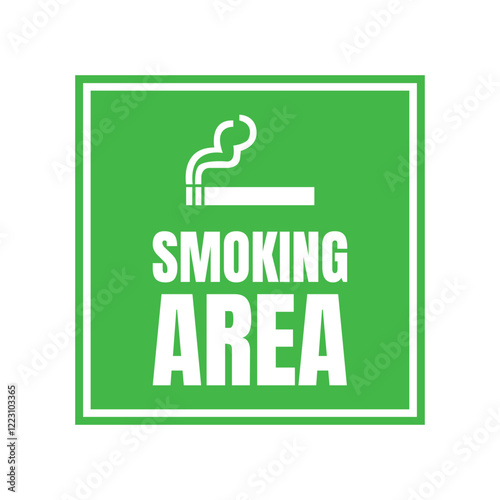 Permitted smoking room sign icon, Smoking area sign illustration, Designated smoking area symbol