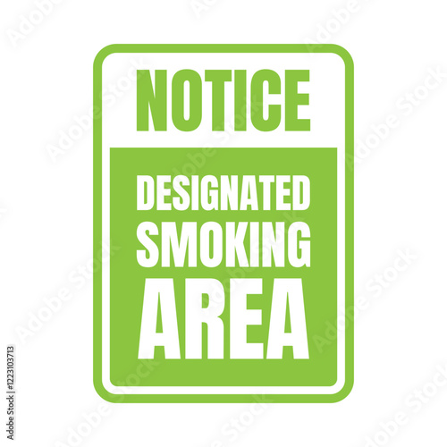 Permitted smoking room sign icon, Smoking area sign illustration, Designated smoking area symbol
