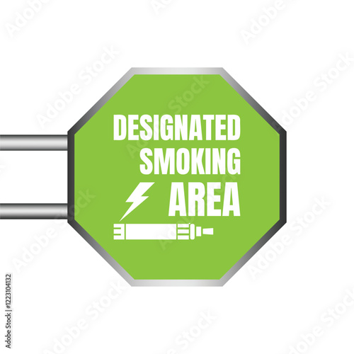 Permitted smoking room sign icon, Smoking area sign illustration, Designated smoking area symbol