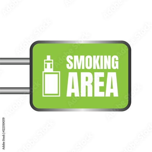Permitted smoking room sign icon, Smoking area sign illustration, Designated smoking area symbol