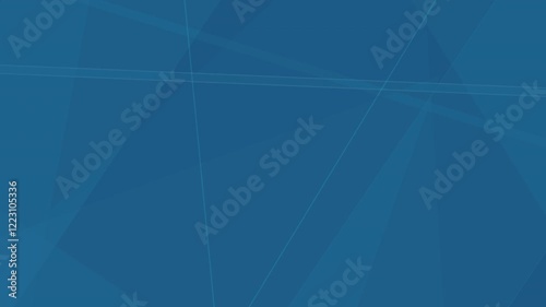 Rotating slanted triangles rectangles and lines floating in dark blue abstract background. 4K resolution graphic video