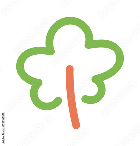 Garden tree plant color doodle