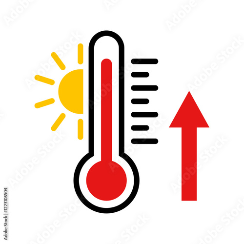 Thermometer temperature up icon