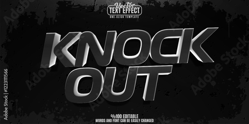 Knock out editable text effect, customizable fist and fight 3d font style