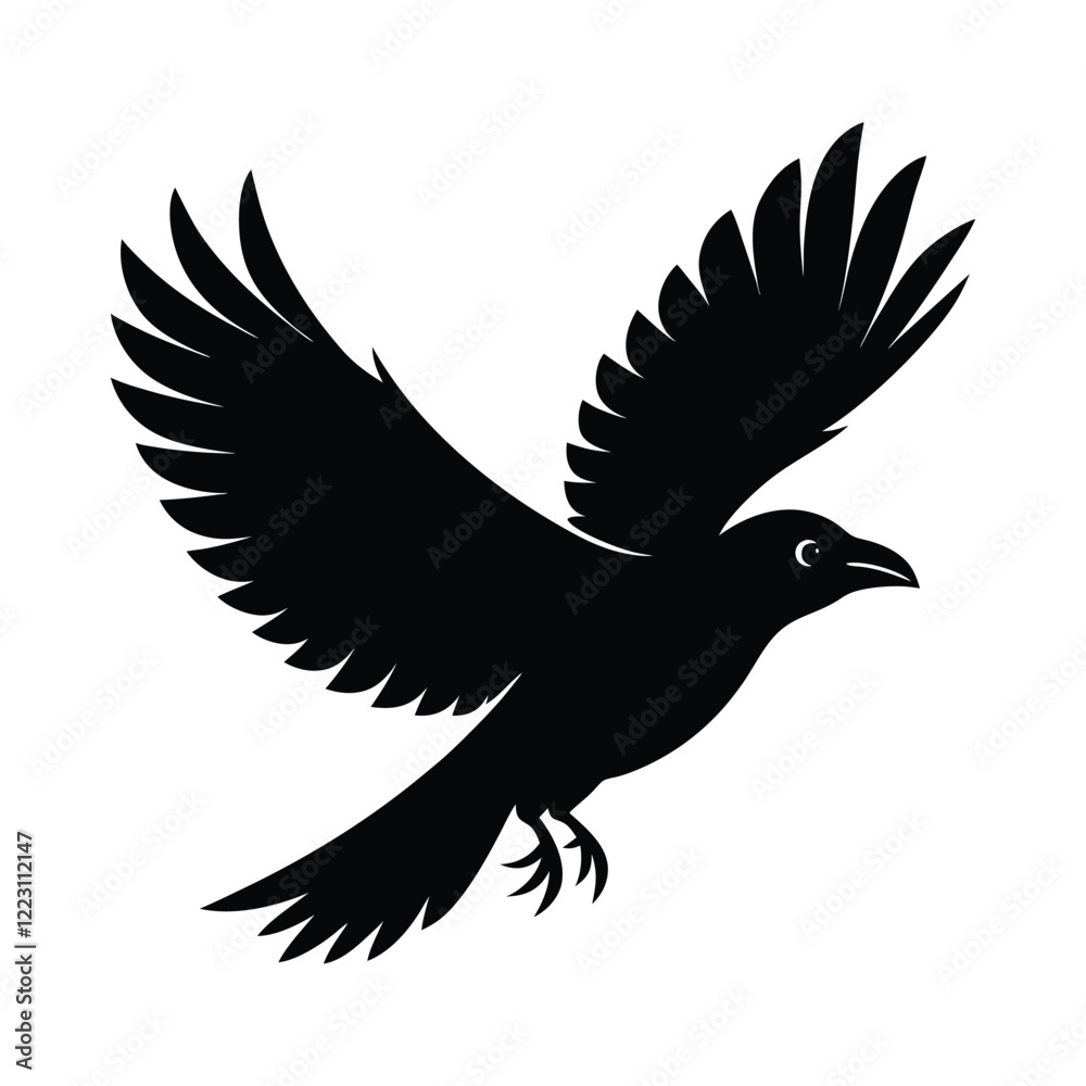 Obraz premium Crow silhouette, Crow Vector Illustration icon