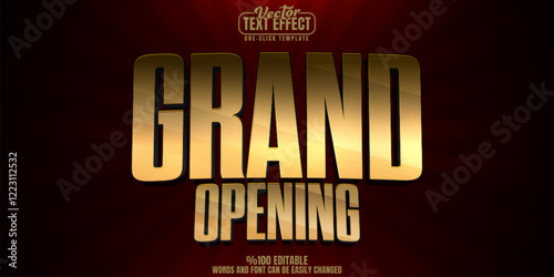 Grand editable text effect, customizable opening and gold 3d font style