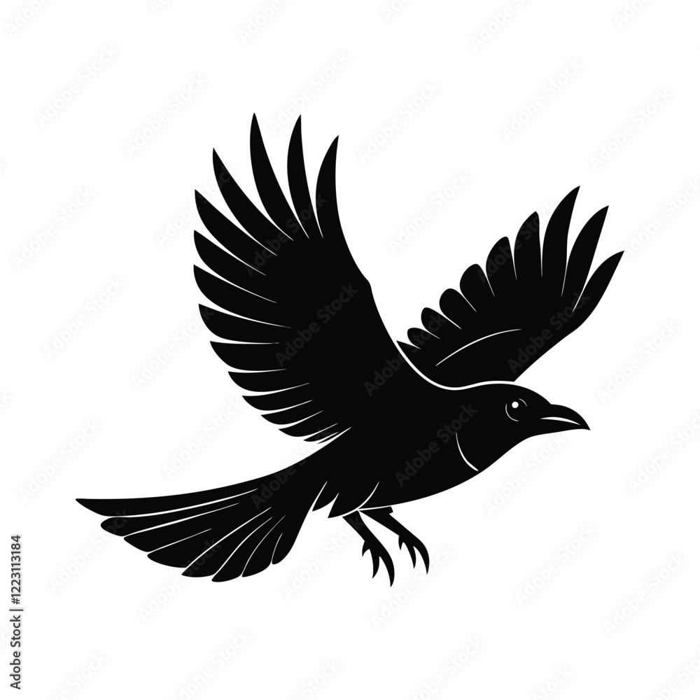 Crow silhouette, Crow Vector Illustration icon Crow silhouette, Crow Vector Illustration icon